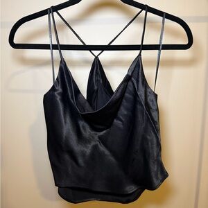 Zara Black Satin Camisole Top